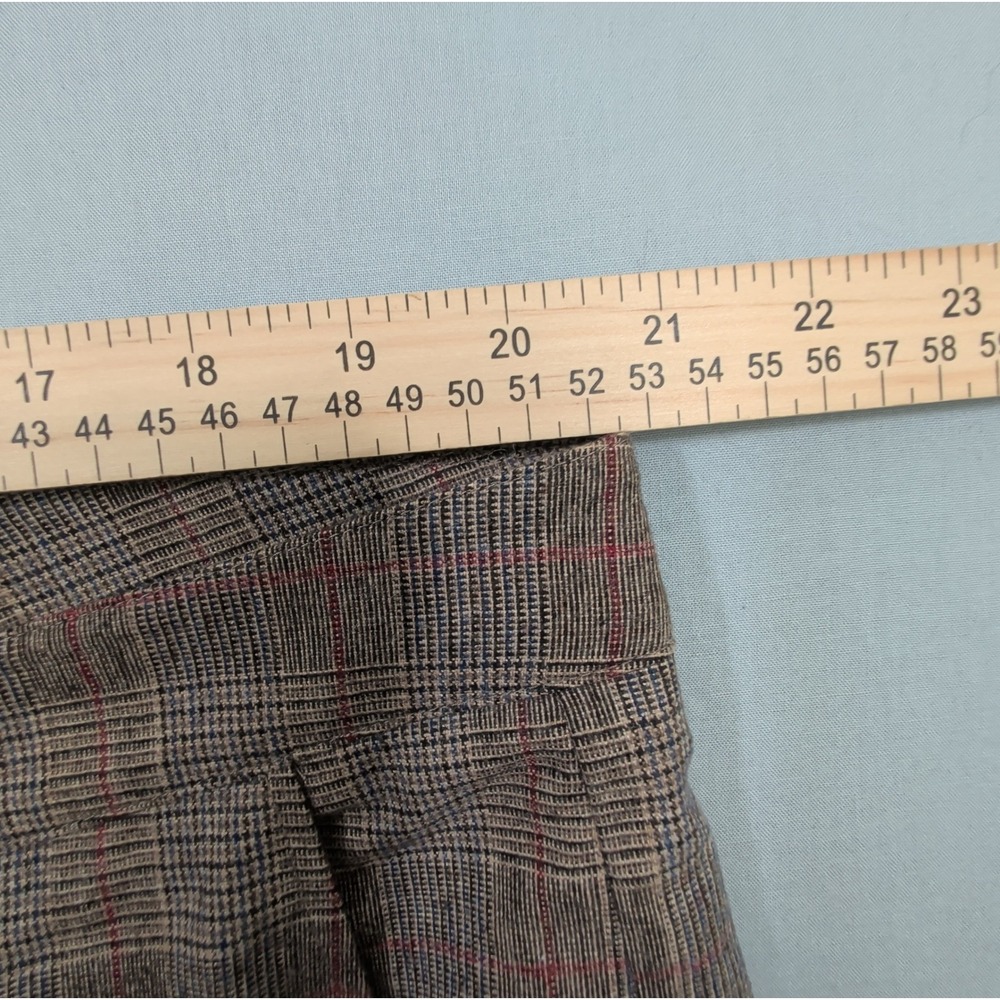 Maison Common Womens Plaid Wool Pants 46 US 10 12 Brown Trousers - Picture 5 of 12